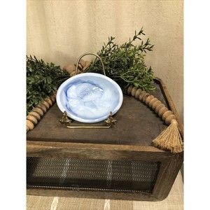 Vintage 1978 Avon Victoria Rose Blue Milk Soap Dish ** No Box.